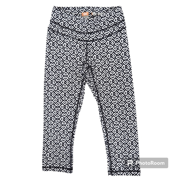 Lucy PowerMax Hatha Collection Black & White Crop Workout Capri Leggings XS - Picture 11 of 11